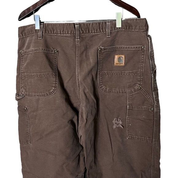 VTG Carhartt Double Knee Dungaree Pants 40X32 - Picture 5 of 8